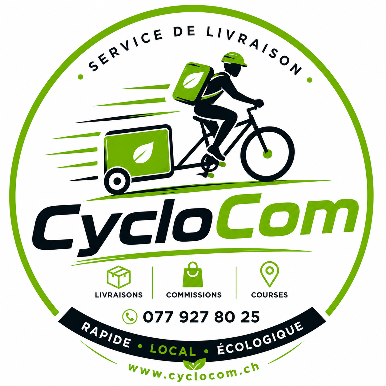 Logo CycloCom, service de livraison à vélo dans le Jura bernois